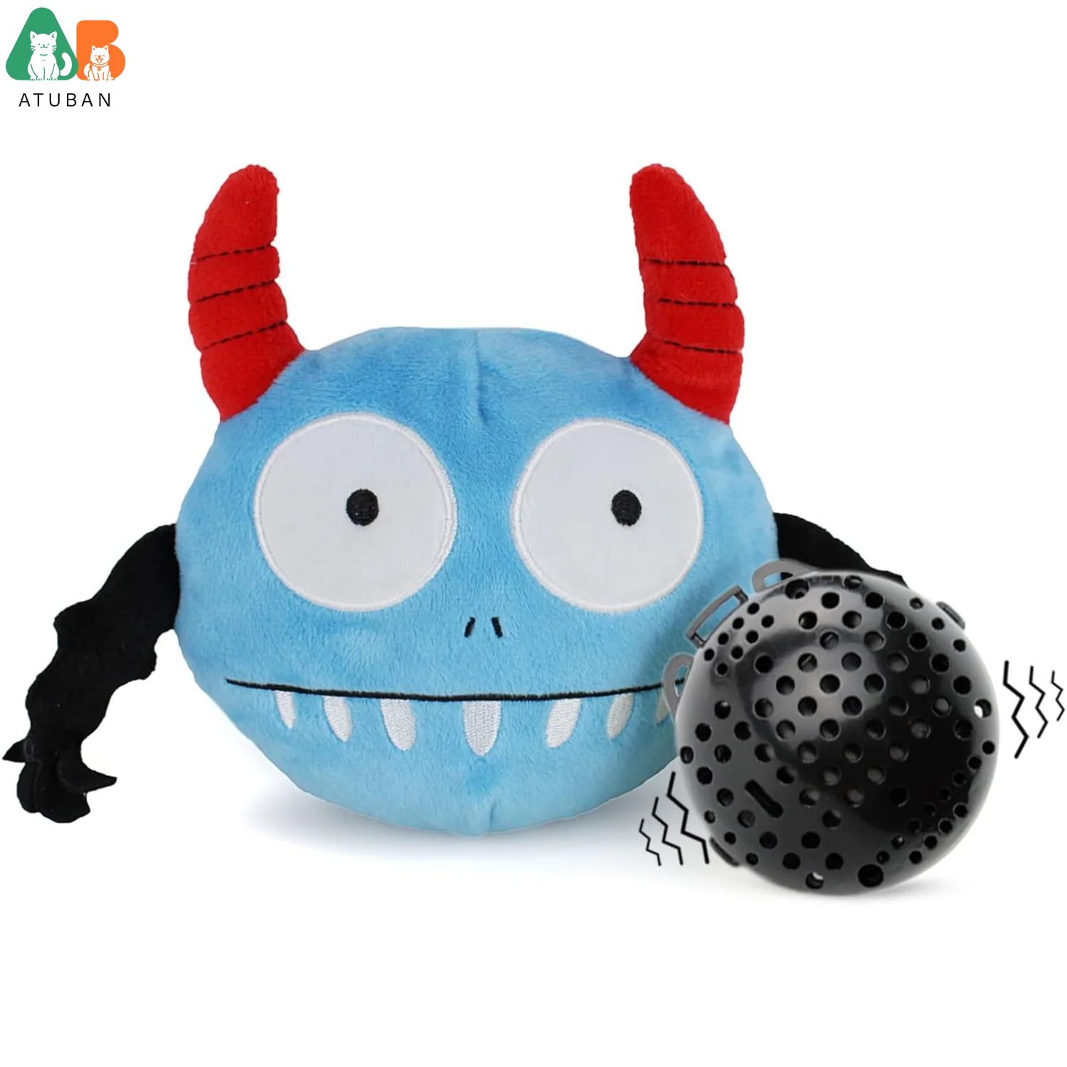 ATUBAN Giggle juguete de peluche para perros juguetes interactivos para perros juguete chirriante para mascotas con pelota de activación para saltar para perros que juegan