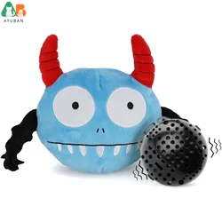 ATUBAN Giggle juguete de peluche para perros juguetes interactivos para perros juguete chirriante para mascotas con pelota de activación para saltar para perros que juegan