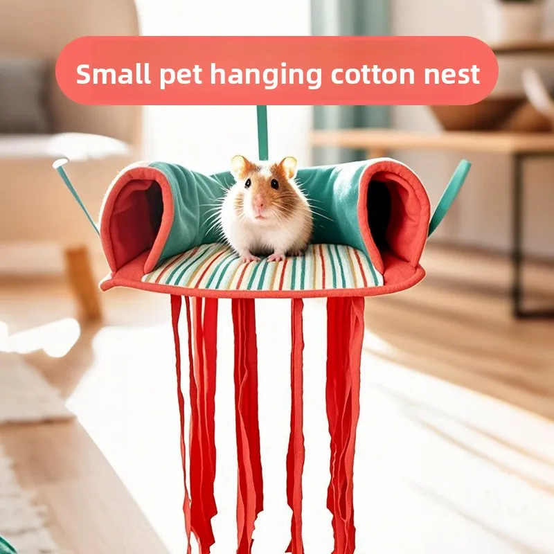 Hamaca para mascotas, bolsa de miel para ardilla, hamaca planeadora, nido colgante para hámster, canal cálido de doble capa para mascotas