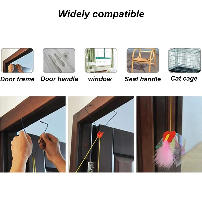 Juguete interactivo de libélula para gato, cuerda para rascar, retráctil, palo Teaser y ejercicio - imagen 4