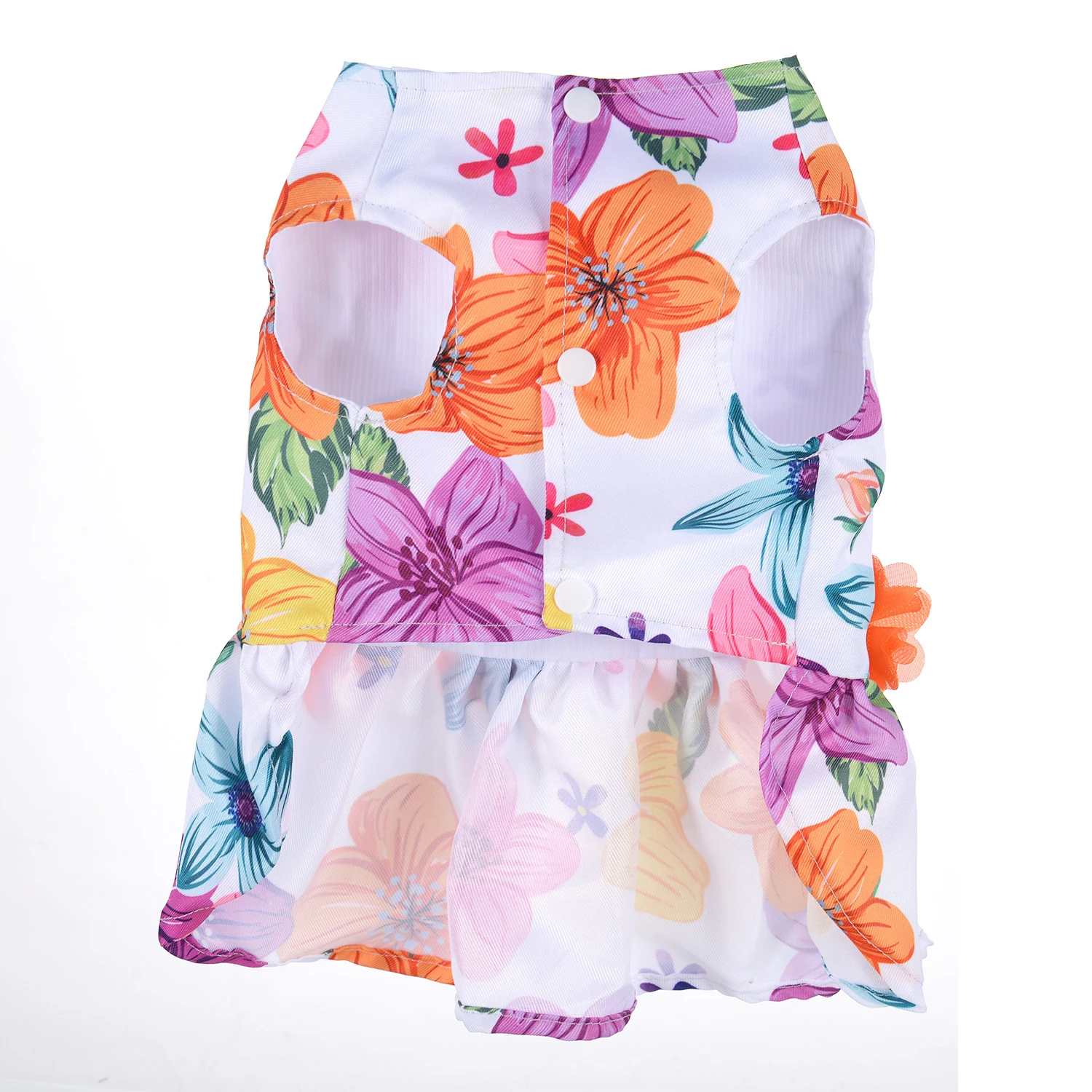 Vestido veraniego para perros visto desde la parte posterior