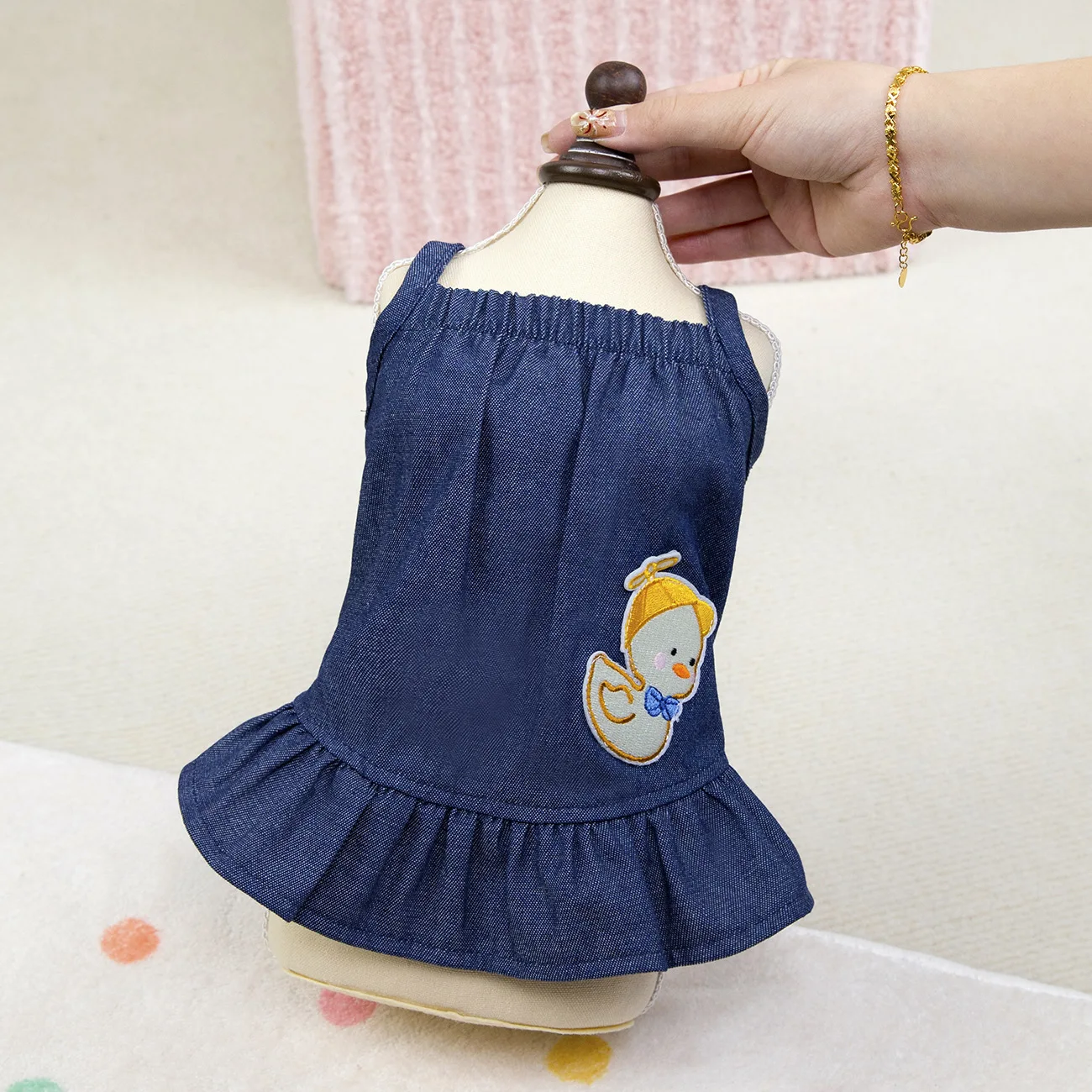 Falda con tirantes de vaquero para mascotas, falda fina y bonita de peluche para perros pequeños, ropa para perros pequeños y cachorros - imagen 2