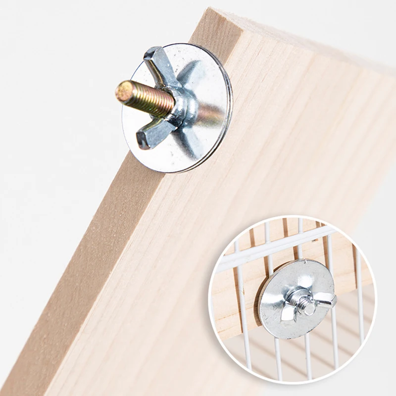 Plataforma de soporte de madera para mascotas, juguetes para pájaros, estante para loros, perchas para hámster, jaula limpia para patas, tablero, accesorios para gerbos, ratones, juguetes de madera - imagen 3