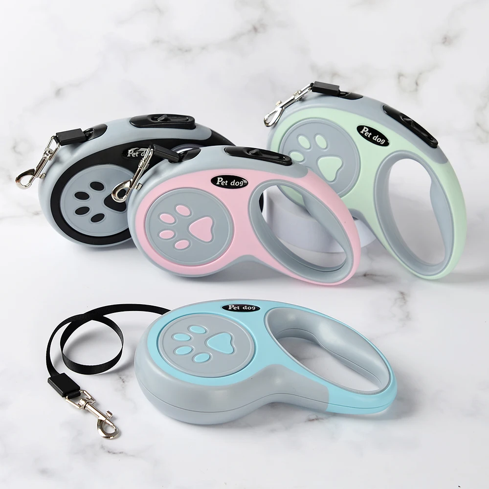 Correa retráctil para perros pequeños y grandes, correa extensible de nailon fuerte para mascotas, ruleta ajustable para cachorros, suministros para exteriores, 3m y 5m - imagen 2