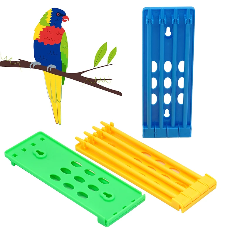 Soporte para anillos de pie de paloma y pájaro, 4 filas, gran espacio, soporte para anillo colgante Multicolor, accesorios para pájaros - imagen 3