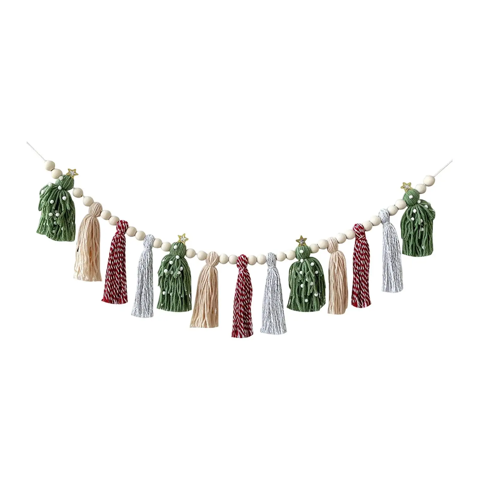 Guirnalda de borlas navideñas, pancarta con borlas, telón de fondo, pancarta colgante decorativa para chimenea, dormitorio, fiesta, decoración navideña - imagen 3