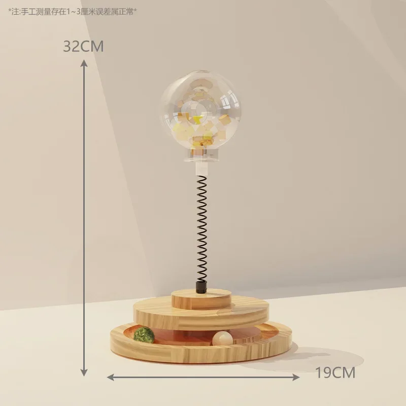 Juguete giratorio de madera maciza para gatos, utensilios de comida para mascotas, nuevo vaso educativo, bola de comida con fugas, juguetes para gatos, productos para mascotas - imagen 5