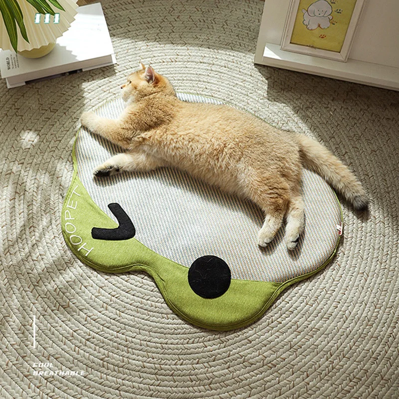 HOOPET-alfombrilla refrescante para gato, manta para dormir con forma de rana, esterilla de hielo transpirable para el verano, accesorios para mascotas - imagen 2