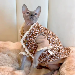 Chaqueta de algodón para gato Sphynx, cálida y suave