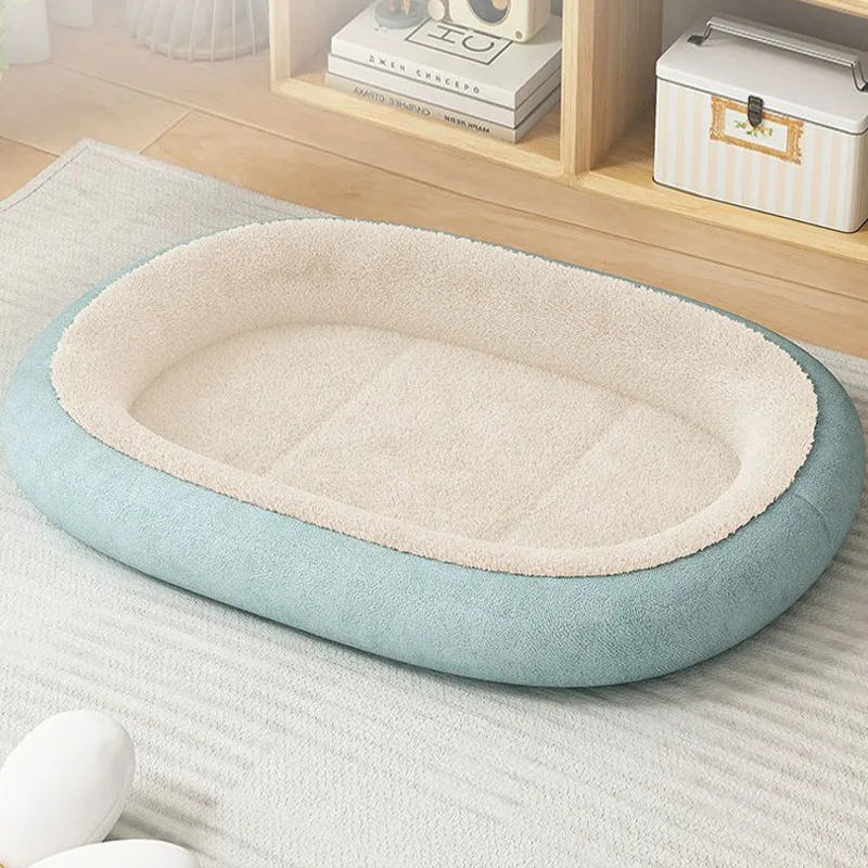 Alfombra redonda para sofá cama de perro y gato, nido de perrera para mascotas, Material suave, cojín cálido para casa para dormir, invierno 2024 - imagen 2