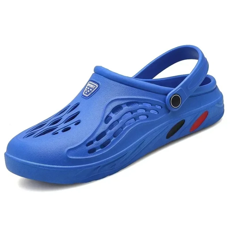 Sandalias de verano para hombre, zapatos informales ligeros de EVA para hombre, zapatos con agujeros, zuecos para amantes del hogar, jardín, exterior, zapatillas planas de playa para hombre