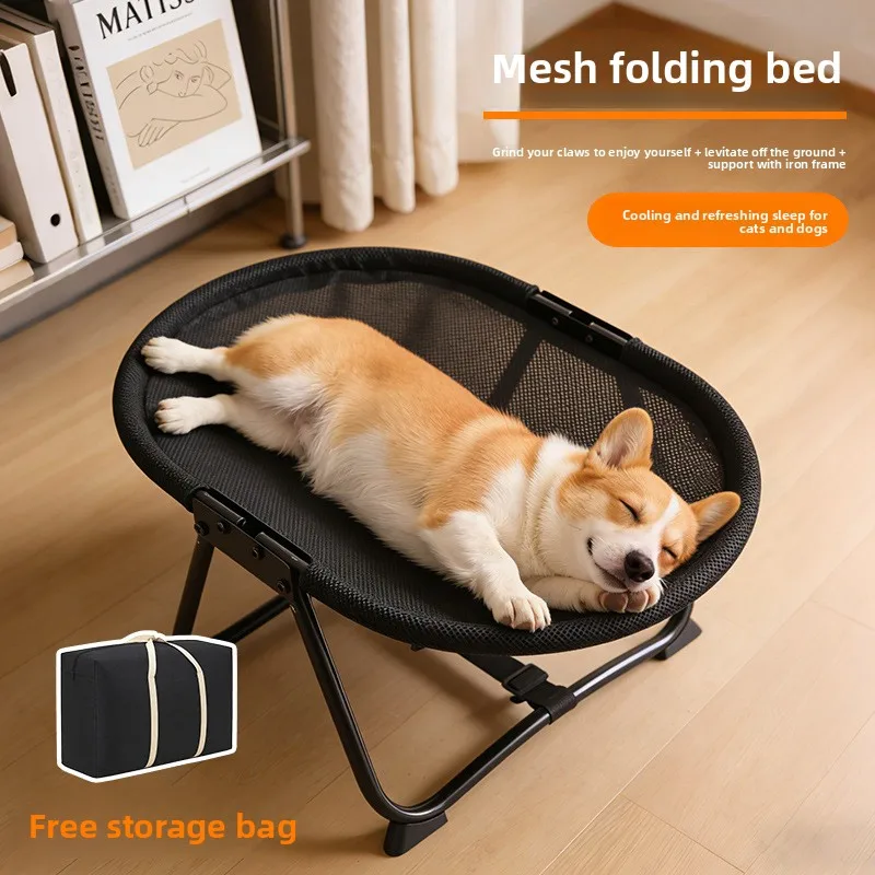 Cama elevada transpirable para perros y gatos, plegable y portátil - imagen 4