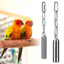 Campana de juguete de acero inoxidable para pájaros y mascotas, columpio colgante para loros, cacatúa, periquito, jaula para masticar, juguete para morder