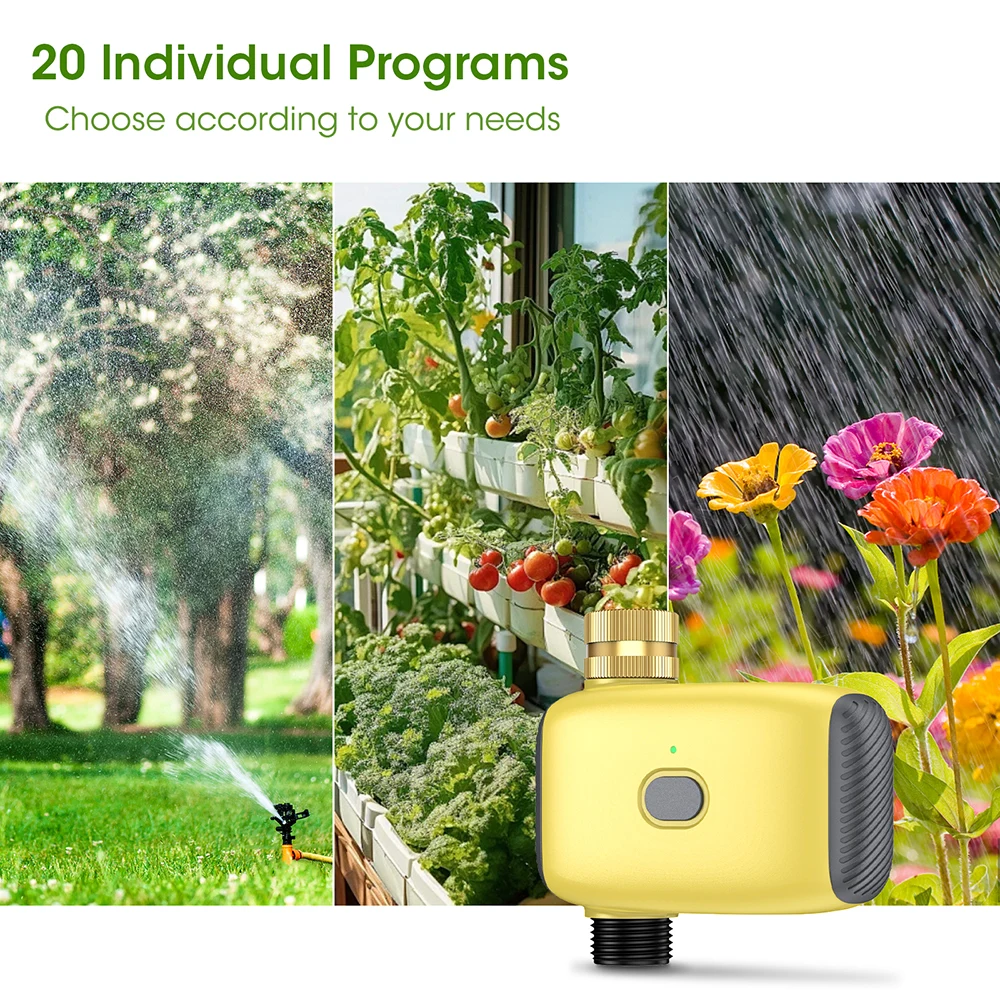 Temporizador de riego Bluetooth, temporizador de riego inteligente, sistema de riego por goteo automático, válvula de agua temporizada, aspersor para césped y jardín