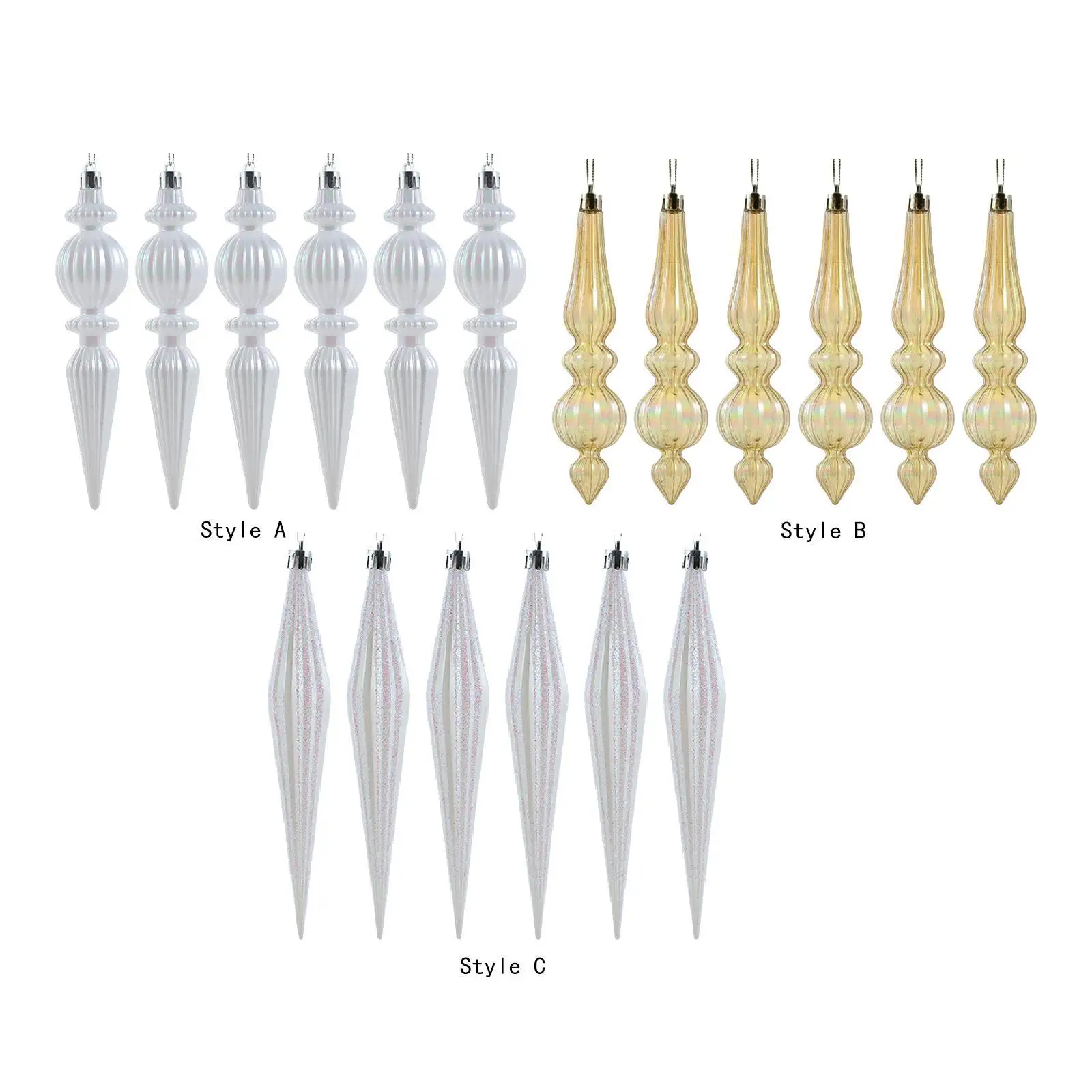 6 piezas de adorno de árbol de Navidad, decoración de corona de fiesta de nieve para el hogar, colgante de adorno