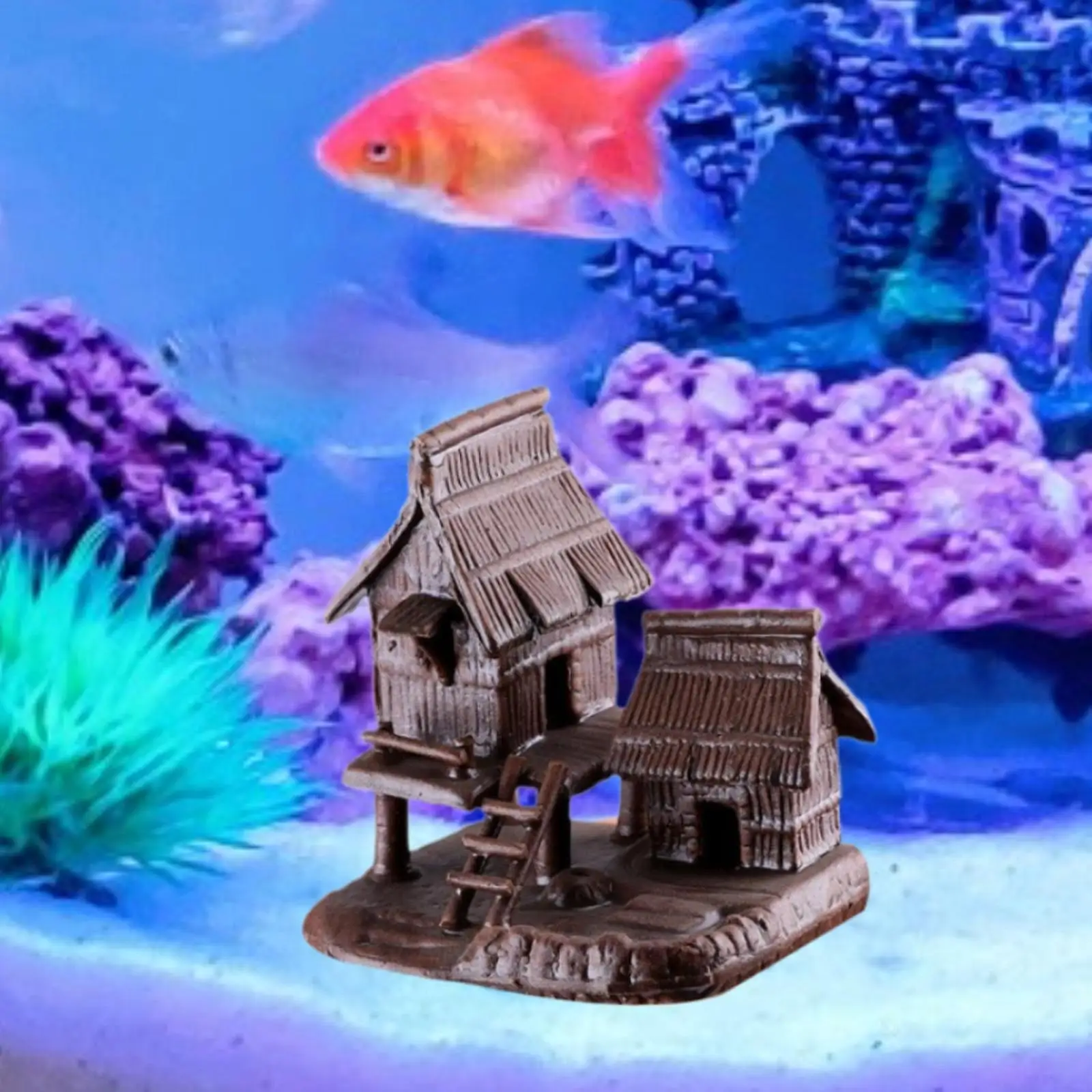 Aquarium Decor Fish Tank Decoration Traditional Chinese Building Sculpture Aquarium Accessories Sturdy Hideout House for Home