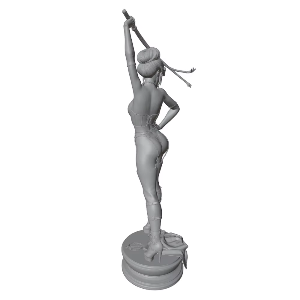 Figura sexy con látigo ensamblada y sin pintar adorno escritorio - imagen 5
