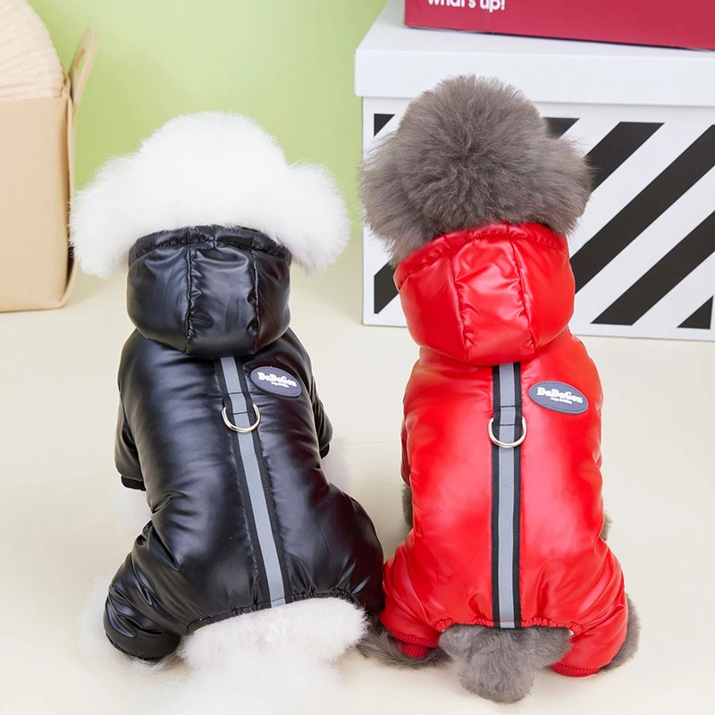 Mono acolchado de invierno para cachorros, ropa impermeable para perros pequeños, chaqueta cálida Shih Tzu, mono para Chihuahua, disfraz de Yorkie - imagen 2