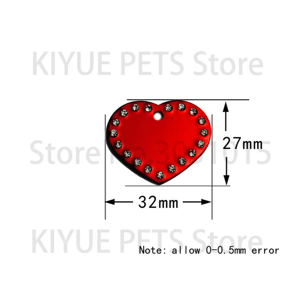 20 piezas llavero con colgante de corazón de hueso anodizado de aluminio con diamantes de imitación, decoración personalizada para boda, placa con nombre en blanco - imagen 2