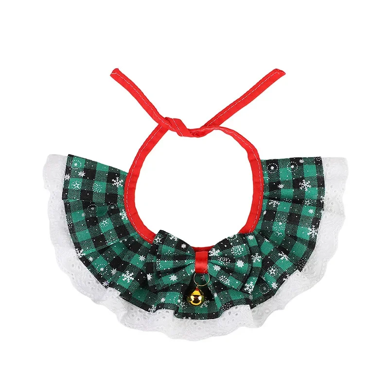 Nuevo Collar navideño para gatos con campanas, accesorios para perros pequeños, bufanda lavable, Collar Bandana, Baberos - imagen 5