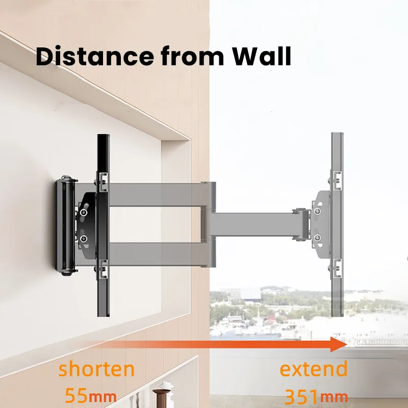 Soporte de pared para TV de 40 a 80 pulgadas – Brazo giratorio e inclinable - imagen 5