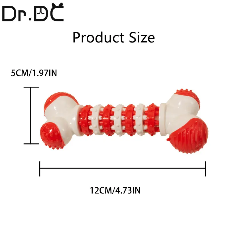 Dr.DC-Juguetes Para morder hueso de perro, TPR, molienda de dientes, juguete interactivo para cachorros, suministros de entrenamiento para mascotas, antimordedura - imagen 4