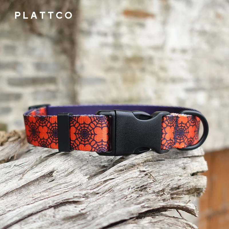 PLATTCO collar de perro de nailon personalizado SPIDER WEB collares de perro pequeños, medianos y grandes 5 tamaños PDC336 - imagen 2