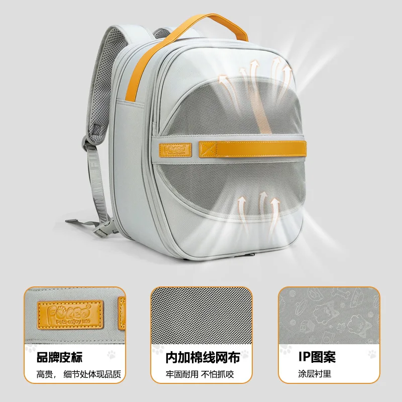 Bolsa para gatos, mochila para mascotas, perros, mochila escolar de lona, cápsula espacial de transporte, suministros para gatos portátiles - imagen 4
