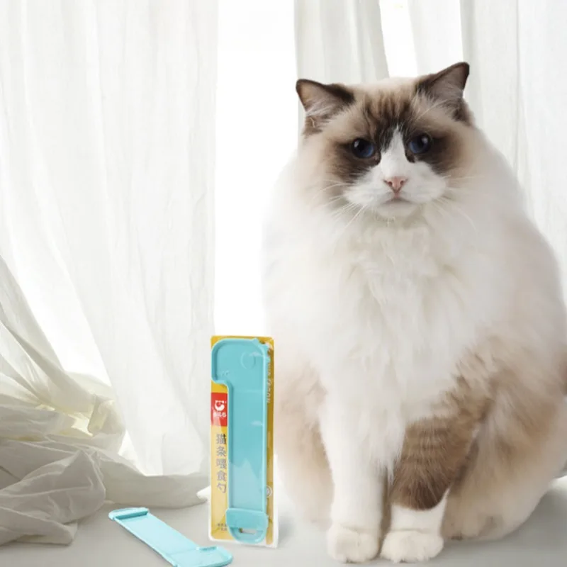 Cuchara de aperitivos para mascotas, comedero portátil de viaje al aire libre, exprimidor de alimentos líquidos para cachorros, cucharón de plástico - imagen 5