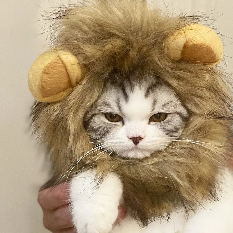 Decoración Gorro de León para Gato Accesorios para el Cabello Lindos Sombreros para Gatitos Artículos para Mascotas - imagen 2