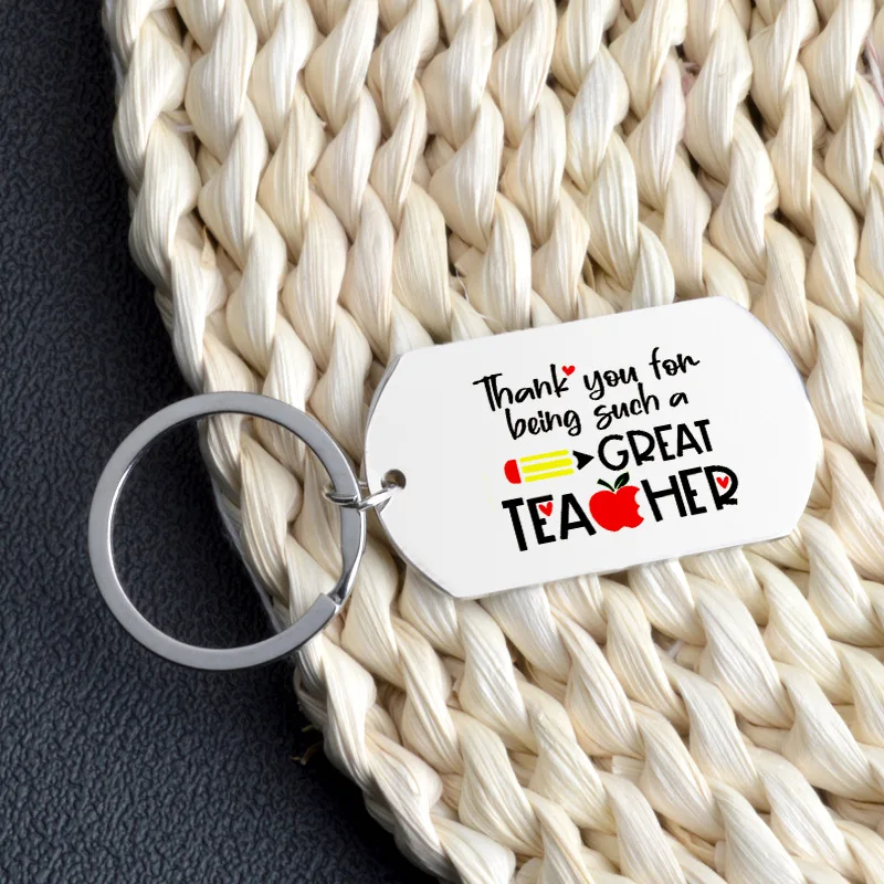 1 unidad, gracias por ser un gran profesor. Temporada de Graduación LLavero de acero inoxidable, el mejor regalo para profesores - imagen 4