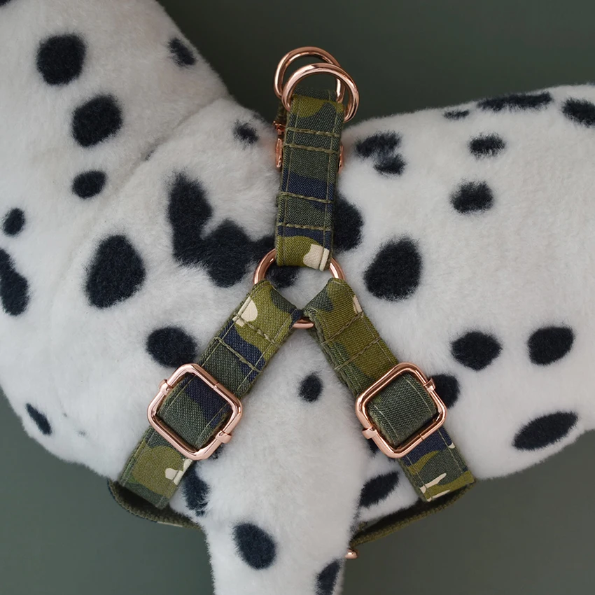 Correas de pecho de perro de fondo verde militar, Camuflaje 06, correas de pecho de cachorro personalizadas, Boston Terrier, Bulldog francés - imagen 4