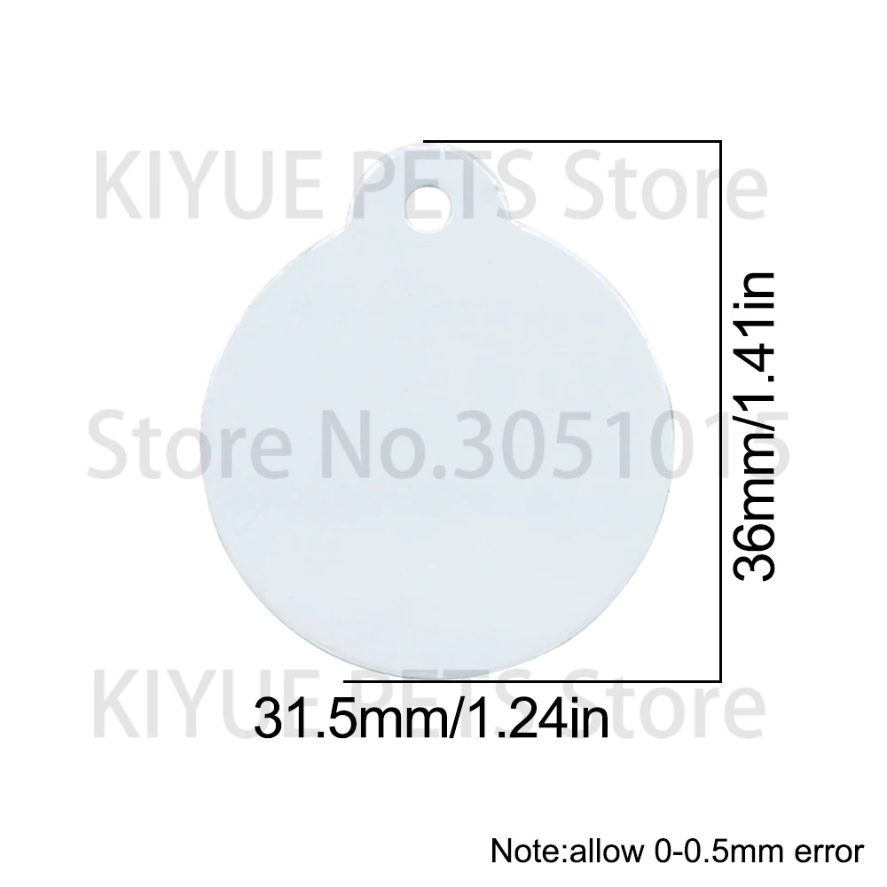 100 Uds. Etiqueta de perro de aluminio llavero de sublimación en blanco accesorios colgante redondo encanto - imagen 2