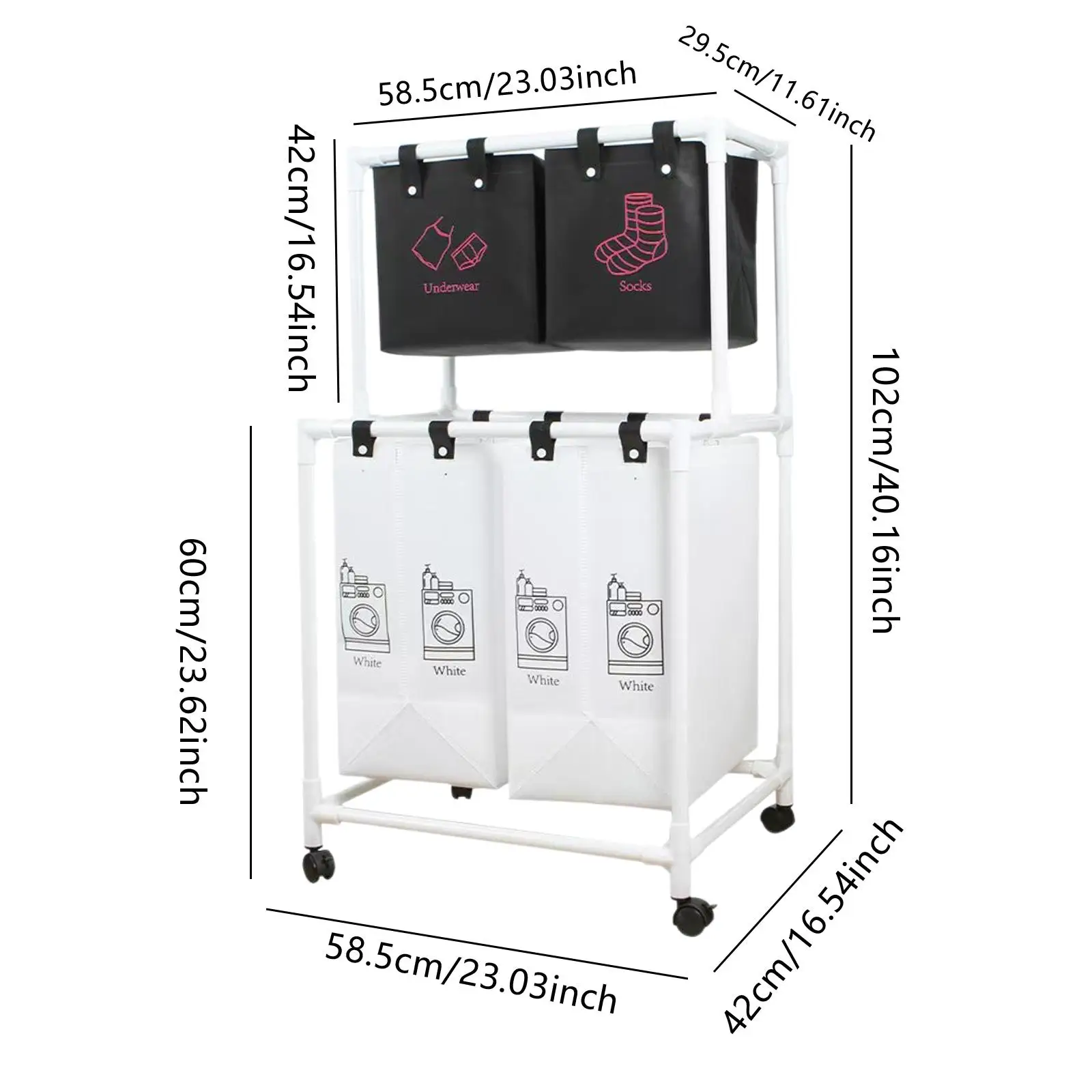 Laundry Hamper with Wheels Dirty Cloth Hamper Organization Portable Laundry Basket Washing Hamper for Office Bathroom Bedroom