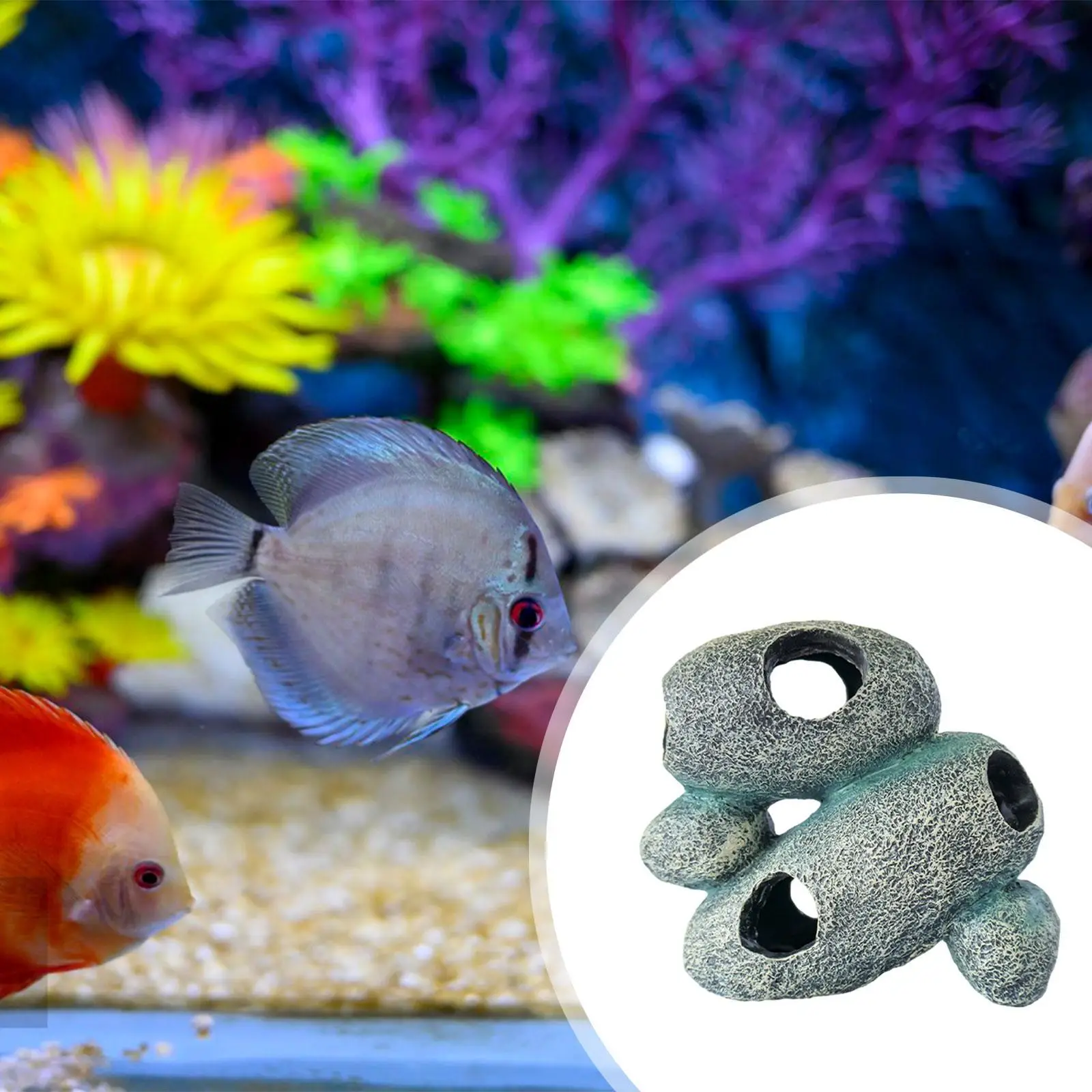 Aquarium Hideaway Rock Artificial Hide Cave for Desktop Living Room Aquarium