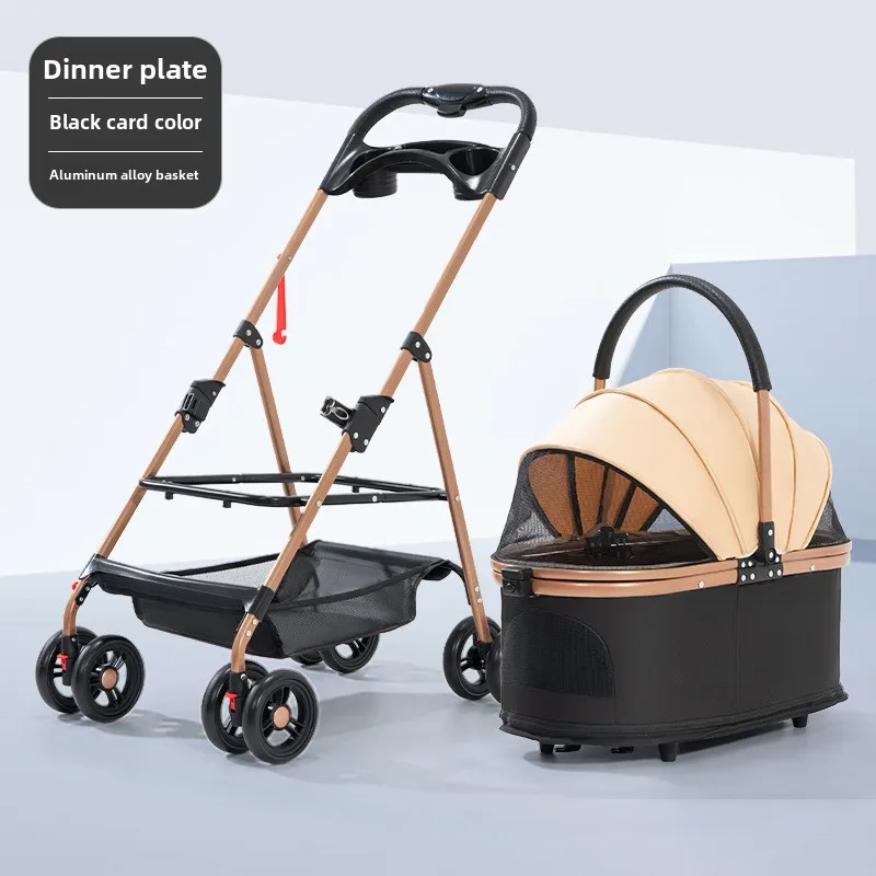 Cochecito para mascotas, cochecito de transporte para perros y gatos, bolsa de separación, carrito plegable ligero para perros pequeños, productos de viaje para mascotas, accesorios - imagen 5