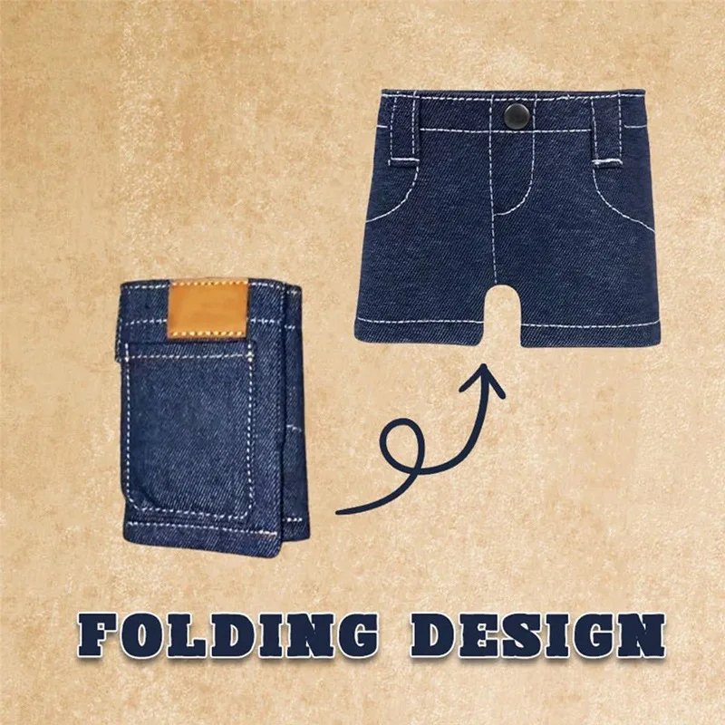Mini cartera para pantalones de mezclilla retro, monedero y tarjetero; Cartera de bolsillo plegable con estilo jeans, monedero fresco de tamaño pequeño - imagen 3