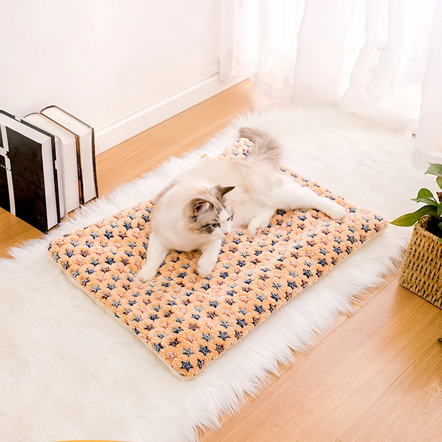 Estera de franela para dormir de invierno para mascotas, cama para perros, gatos, cachorros, sofá para perros, colchón encantador, cojín para perros pequeños y grandes, manta para mascotas - imagen 5