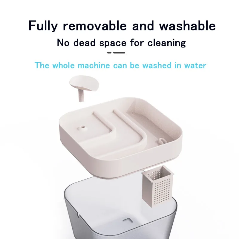 Fuente de agua con filtro de recirculación automática para gato y perro, alimentador de agua vivo sin silencio, antiinterferencias, suministros para mascotas, 2,2 L - imagen 5