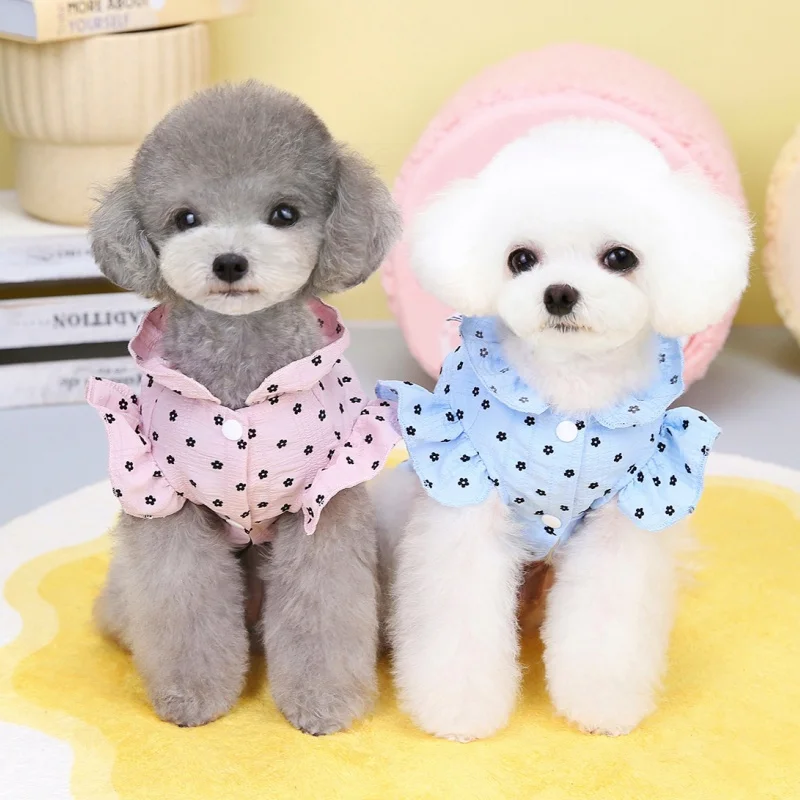 Camisa a cuadros para perros con lazo y volantes - imagen 2