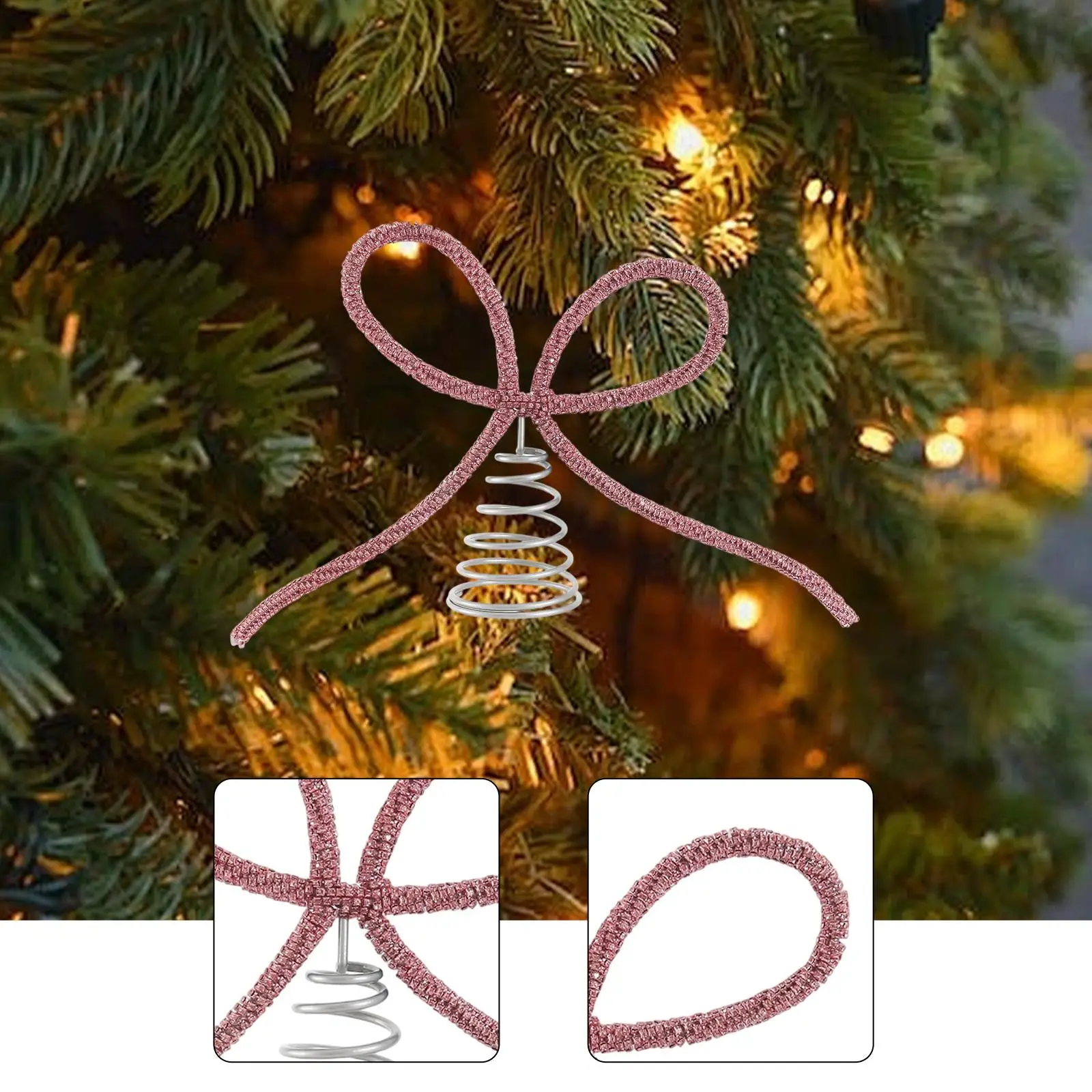 Adorno para árbol de Navidad con lazo, decoración navideña única y versátil, adorno para árbol de Navidad para interiores, recuerdos de fiesta en casa, accesorios para fotos de cafetería, centro comercial