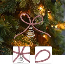 Adorno navideño para árbol de interior con lazo, decoración versátil