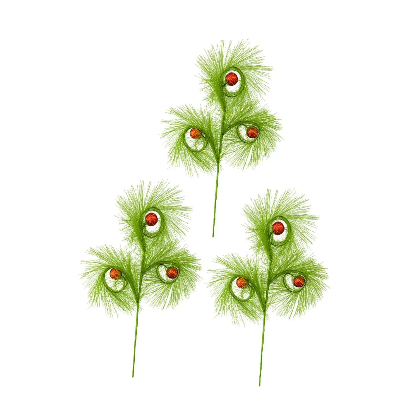 3Pcs Christmas Tree Picks Artificial Craft Decorative Home 17'' Wedding Office