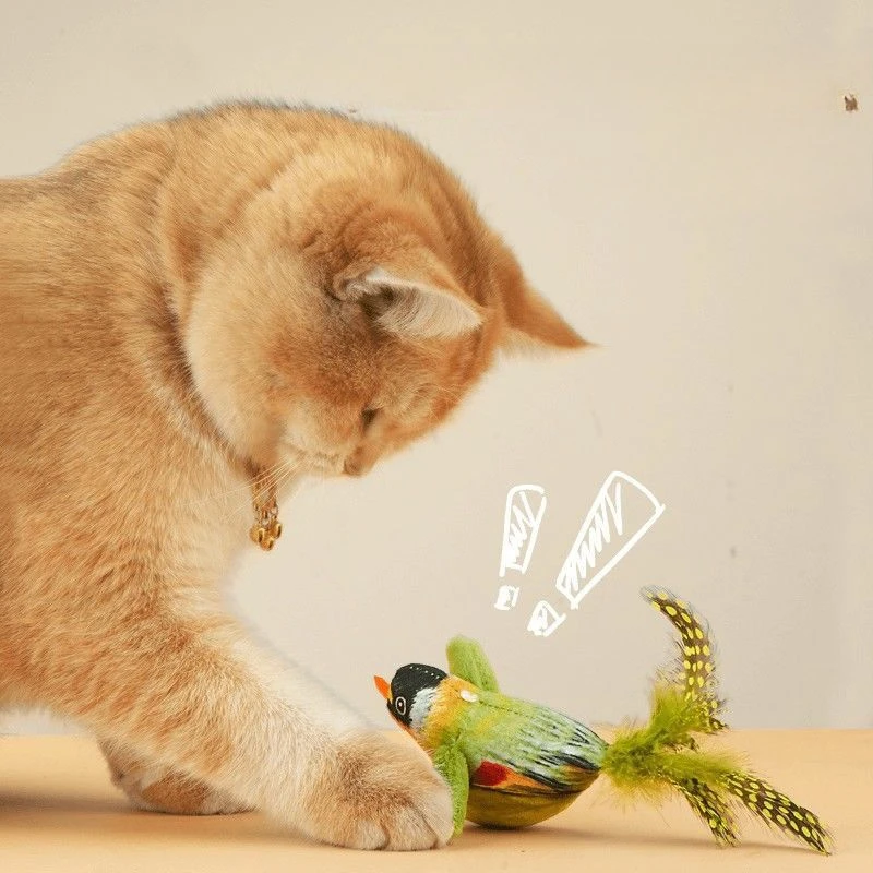 Juguete sonoro con pájaro para gatos – Colgante de pared - imagen 5