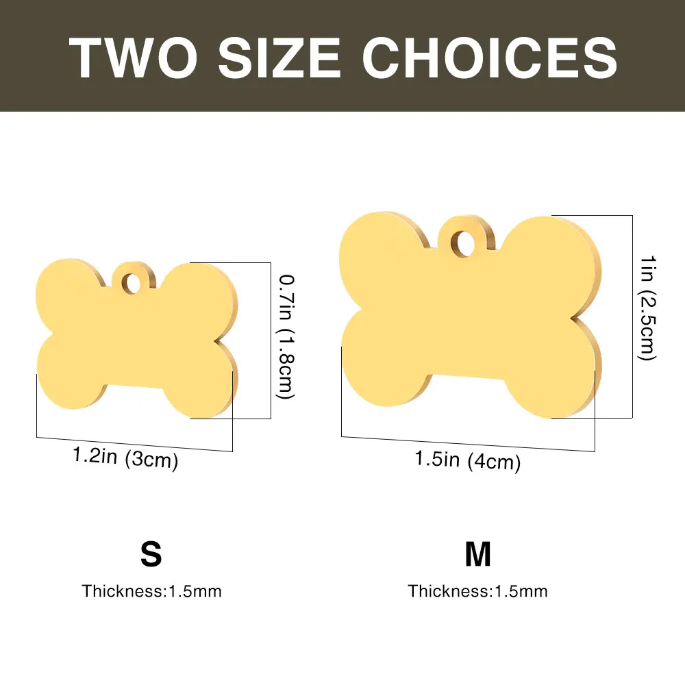 Etiqueta de identificación personalizada para perros y gatos, placa con nombre para perros grabada, forma de corazón de hueso, etiquetas antipérdida para mascotas, colgante, accesorios DIY - imagen 5