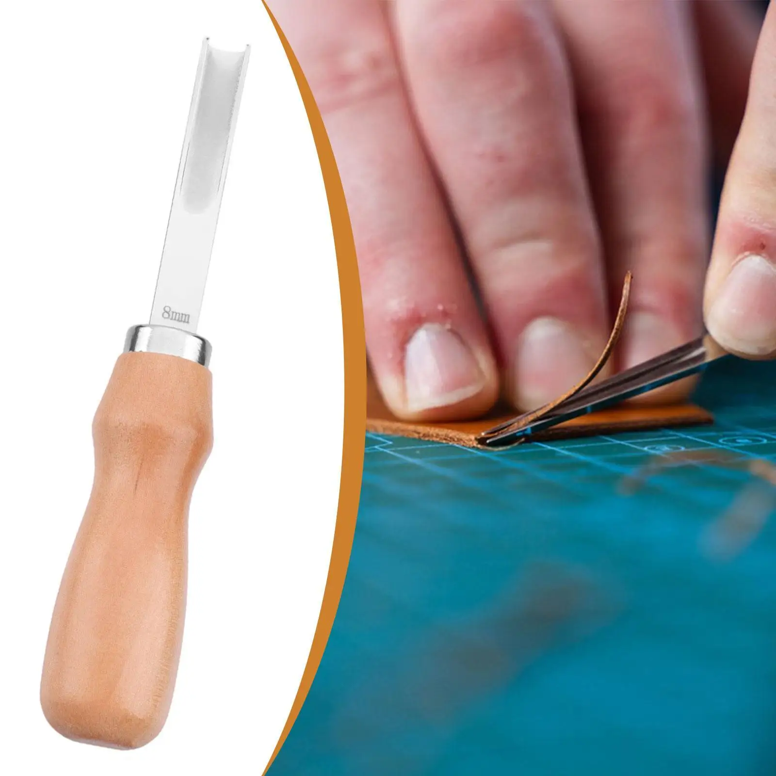 Edge Skiving Beveler with Ergonomic Handle for Leather Thinning Cutting