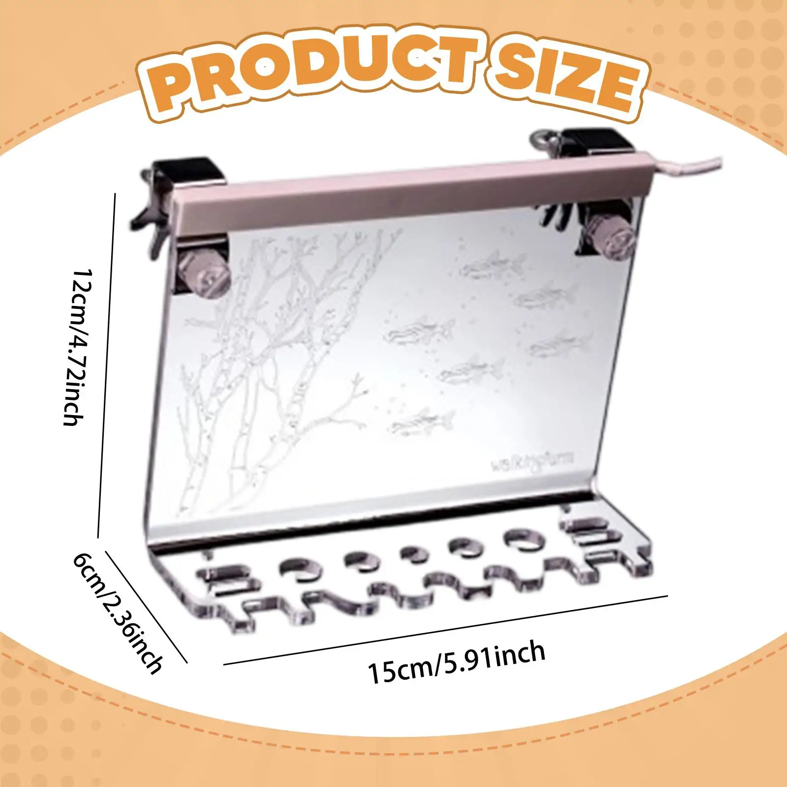 Aquarium Tool Storage Rack Acrylic Wall Mounted Holder with Adjustable Light for Aquariums and Fish Tanks