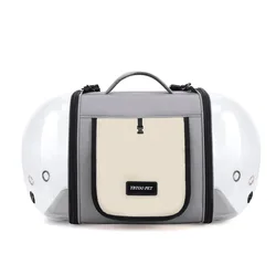 Bolsa de transporte cápsula espacial transpirable para perros y gatos