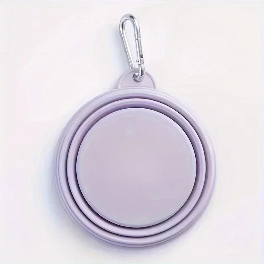 Contenedor tazón bandeja tazón plegable portátil mascota colgante perro alimentación de agua Color para mascotas comida de viaje macarrón suministros de silicona para exteriores - imagen 5