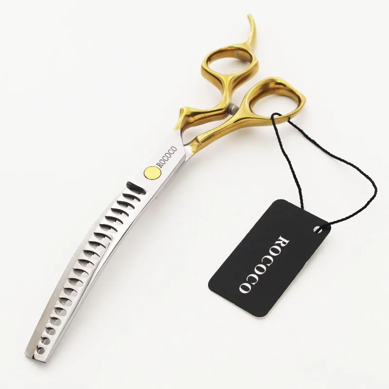 Juego de tijeras curvadas doradas para mascotas, herramientas especiales de Metal para el cuidado de perros, suministros de limpieza para mascotas, productos de peinado de belleza, accesorios - imagen 4